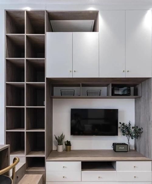 电视柜|跪服！35㎡小公寓却拥有30㎡收纳空间，堪称小户型改造典范！