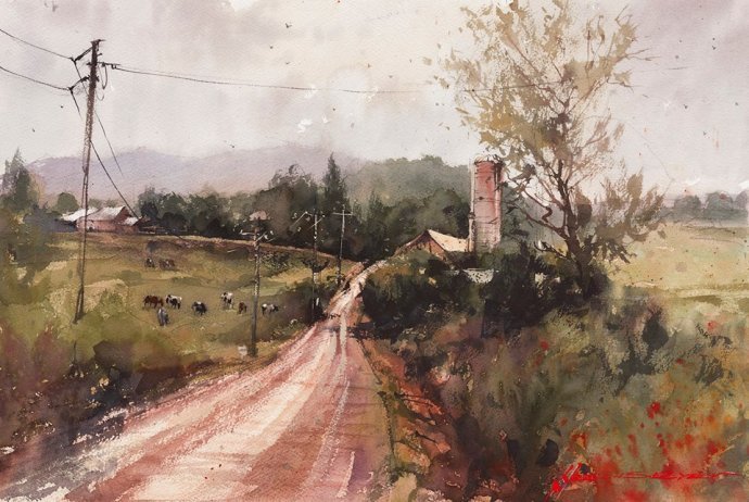 弗拉迪斯拉夫!印象水彩/美国当代艺术家弗拉迪斯拉夫水彩作品