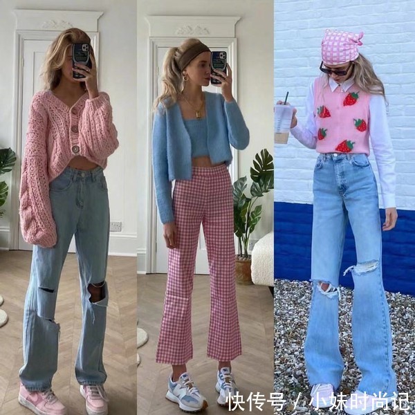 春天“上短下长”搭配法火了！短上衣+长裤，显高显腿长