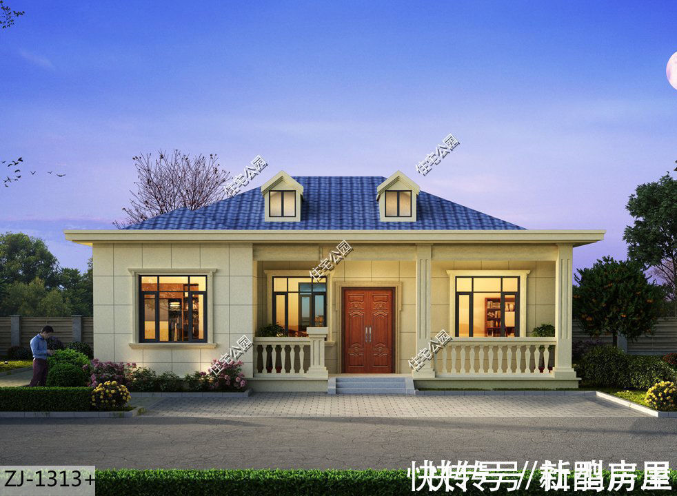 马头墙|别拿一层不当别墅!4套一层户型图纸,农村养老房的最佳选择