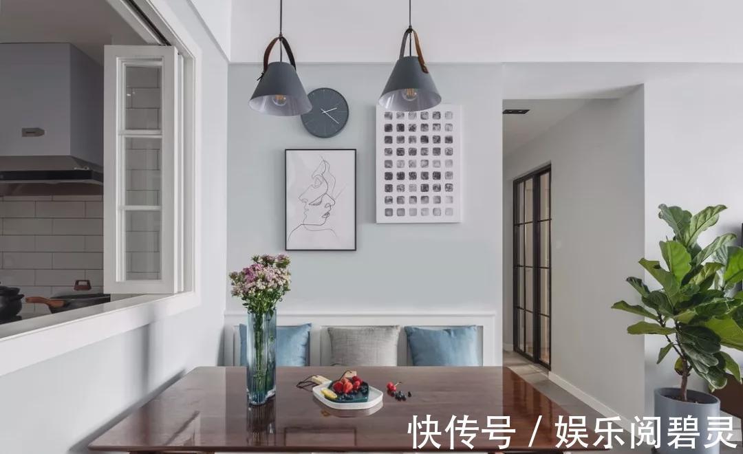 吧台|89㎡小三居,浪漫卡座餐厅和落地窗阳台吧台,没少让别人眼红!