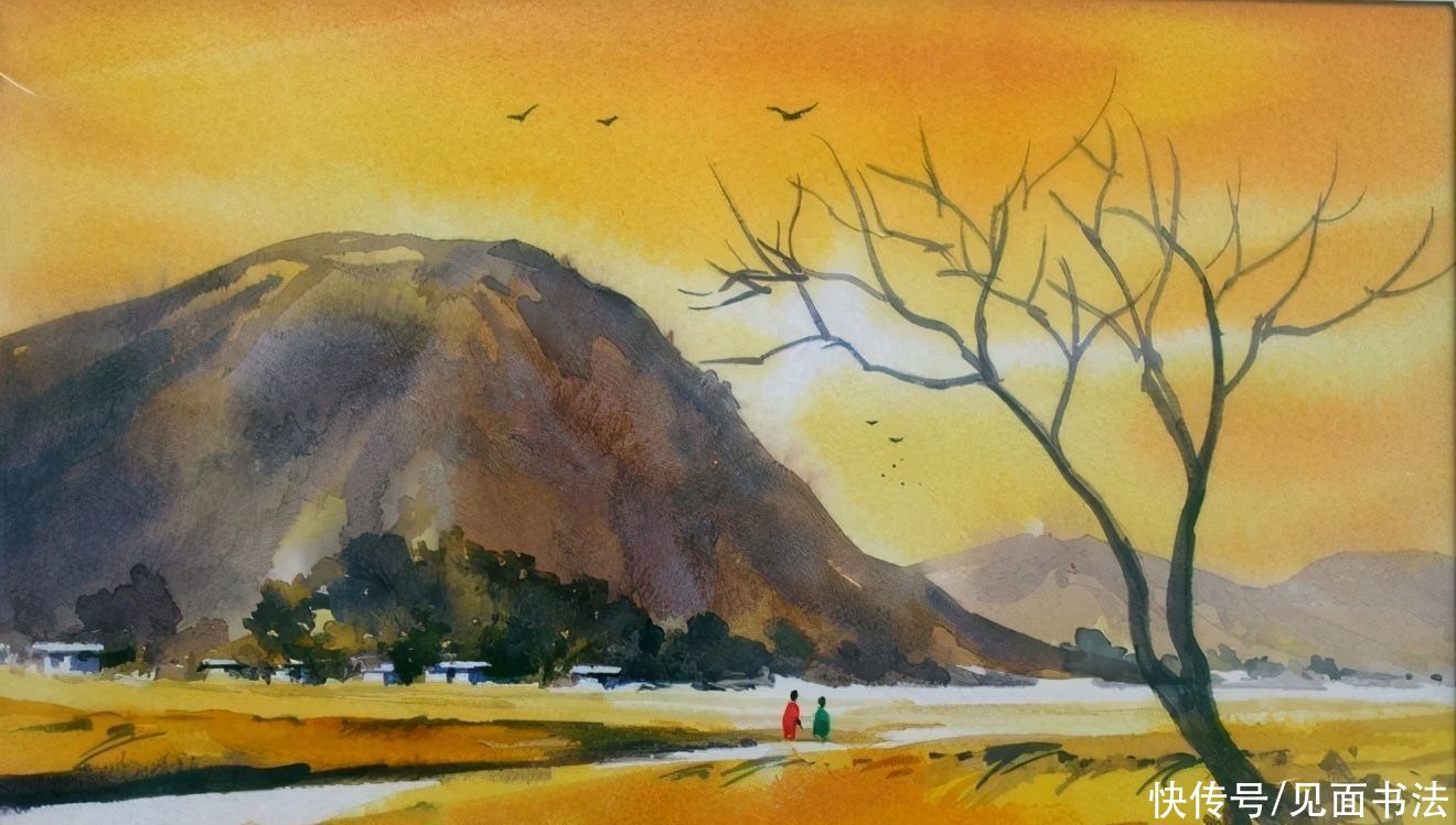  绘画|「愙斋书法」印度Elayaraja水彩绘画作品