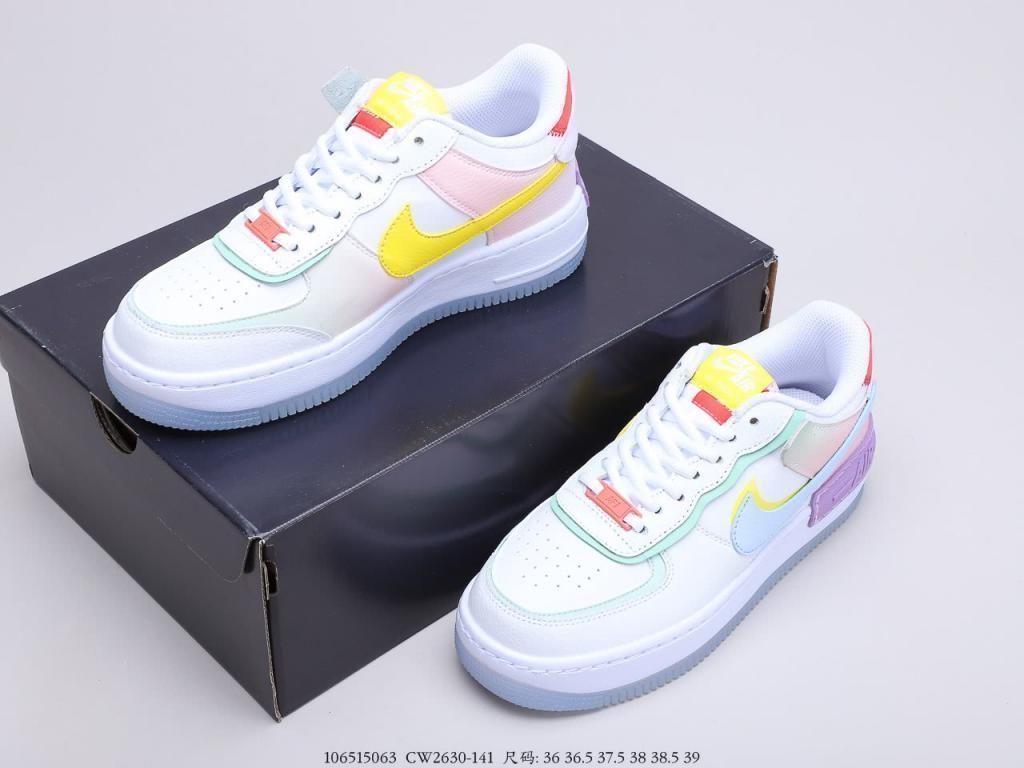 af1 适合女孩子的空军，AF1马卡龙“拼接糖果白蓝粉紫水晶底”