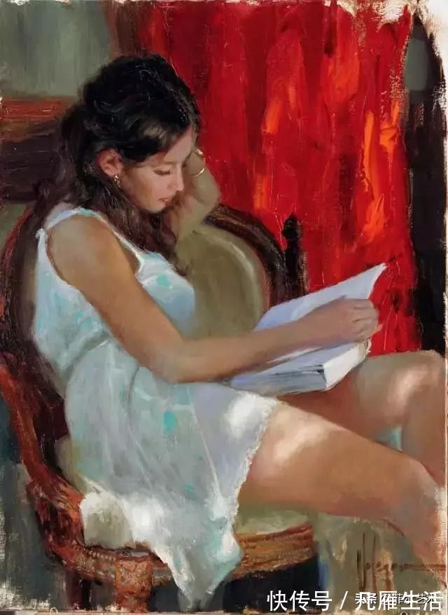 列宾#俄罗斯艺术家油画中的美女,温婉知性的魅力女神