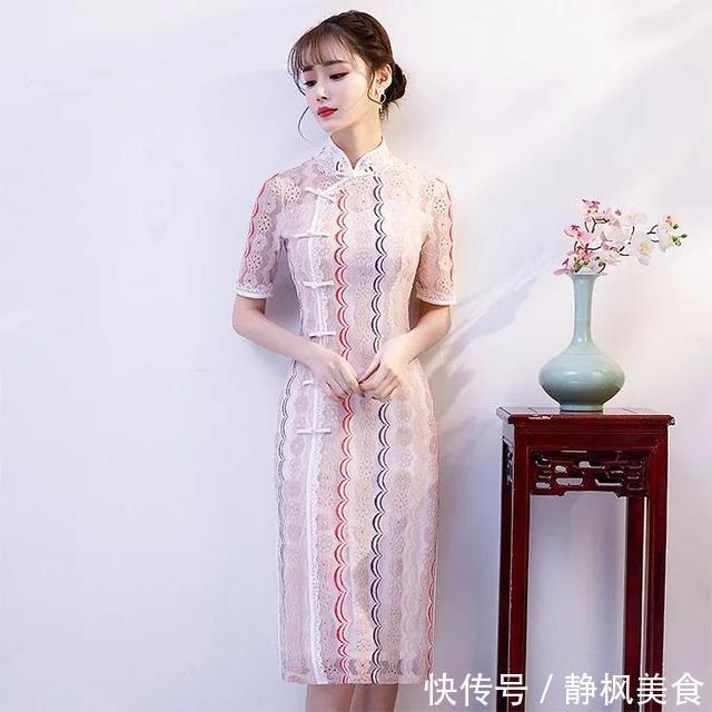 时尚小香风，优雅又清新，修身显瘦复古旗袍！