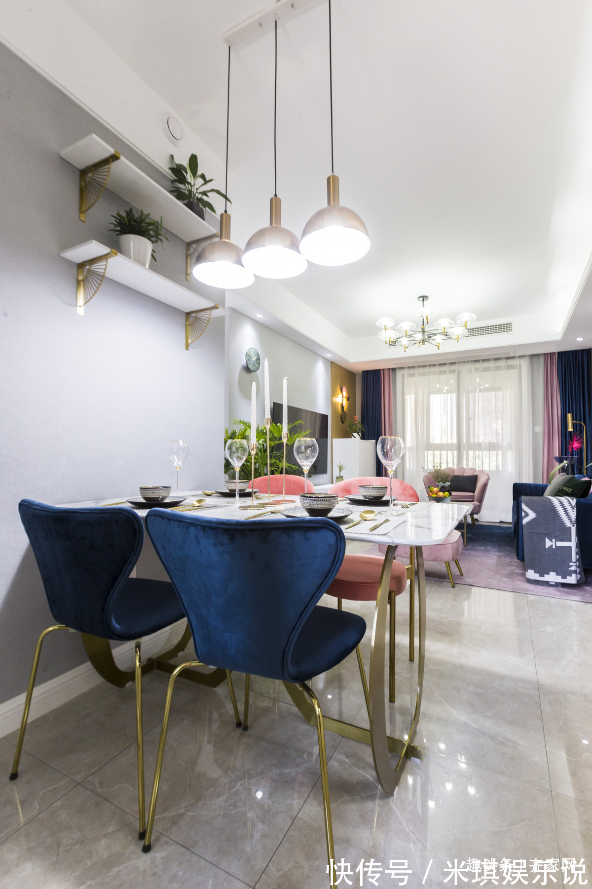 大理石|现代轻奢,蓝粉主色调搭配大理石,金属元素,深受现代人喜爱!