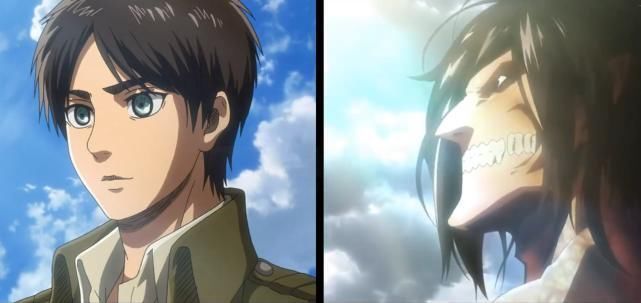 巨人|进击的巨人:巨人化前后对比图,莱纳彰显沉稳,艾伦形象过于奇异