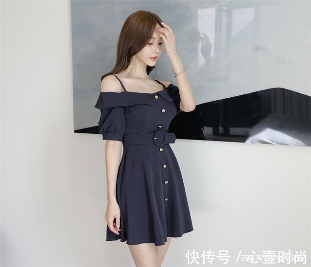 女神|女神孙允珠高清时尚搭配:星辰婉蓝摩纳哥抹肩百褶洋裙