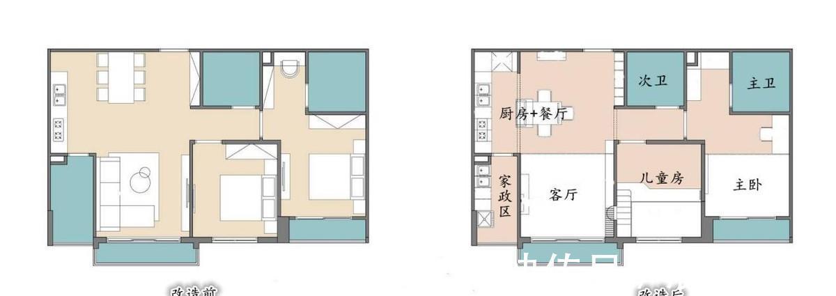客厅|78㎡“去客厅化”,扔掉沙发靠墙打5cm高地台,一家5口越住越宽敞