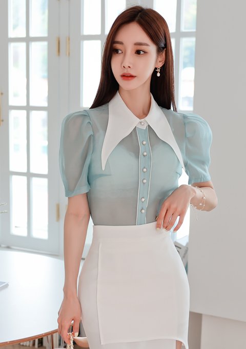 女神|时尚女装搭配欣赏:女神孙允珠的甜酸清凉桃杏仙美无袖连衣裙