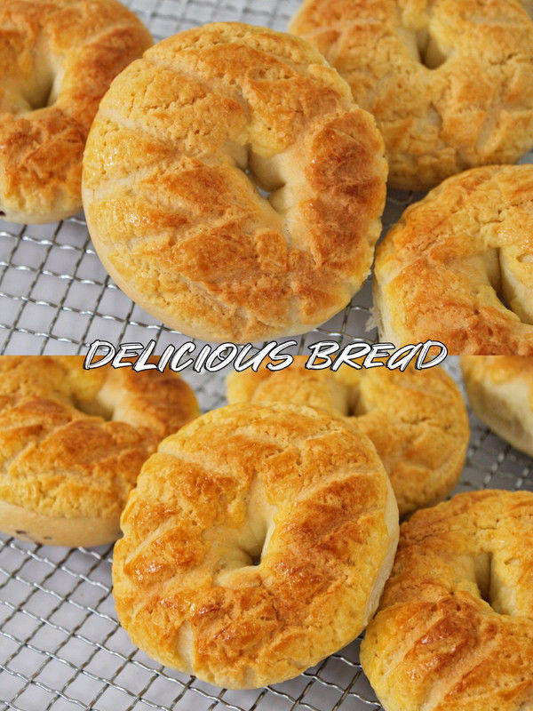 甜甜圈酥皮面包