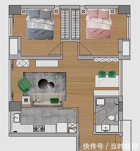 两房|一看到客厅就迷住了!小户型两房现代简约风,时尚大气!