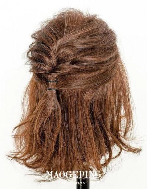 蜈蚣辫|三款日系齐肩短发编发,变身氧气美少女