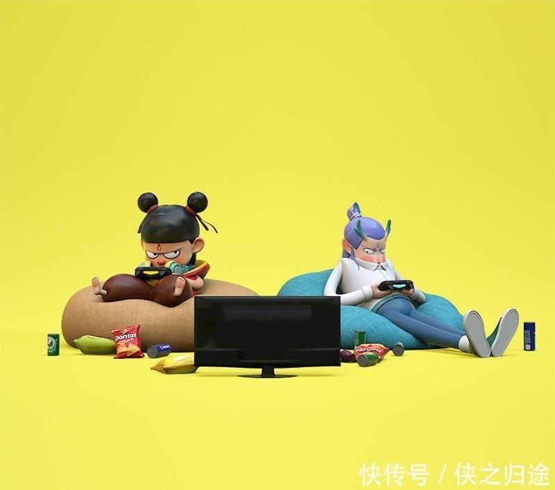 哪吒之魔童降世|哪吒之魔童降世官方又出新手办,哪吒敖丙走进现代,化身游戏宅