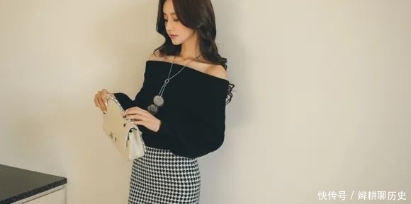 露肩|美图欣赏:孙允珠,黑玫瑰露肩翻领窈窕公主上衣