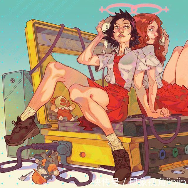 插画@耐人寻味的浮生绘影,充满强烈的美漫元素,有着吸引人的魄力