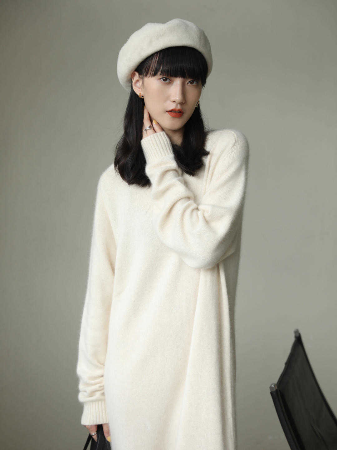 棕色|谁说针织连衣裙搭不出范,直筒针织连衣裙,时尚气质惊喜不断