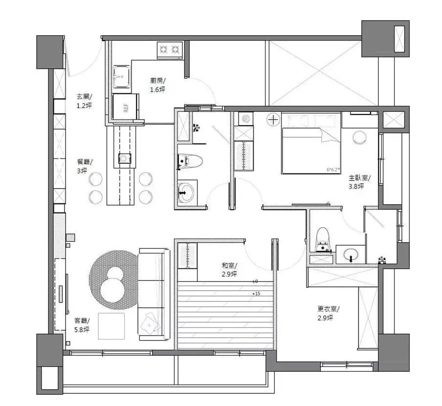 灯具|120㎡现代极简，很喜欢他家餐厅设计，餐桌与灯具都很创意