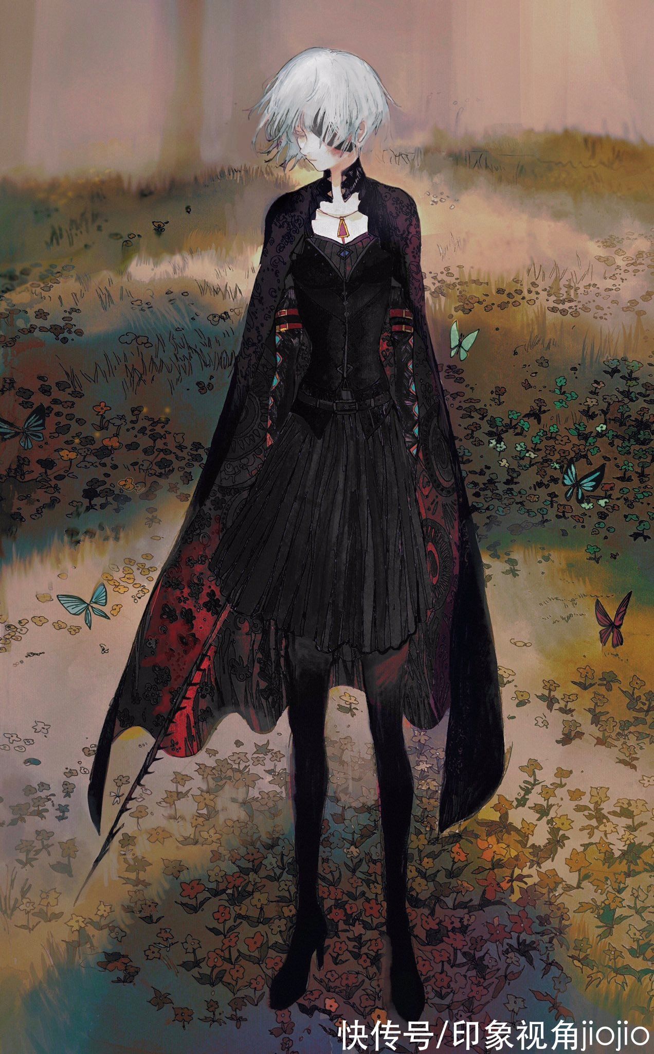 人物插画#平涂风格的幻想系人物插画,每一幅作品都似乎在讲故事