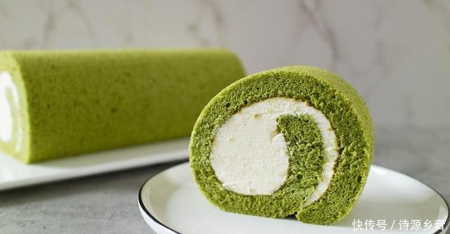  一起来做抹茶蛋糕卷吧，漂亮毛巾面，一卷就成功