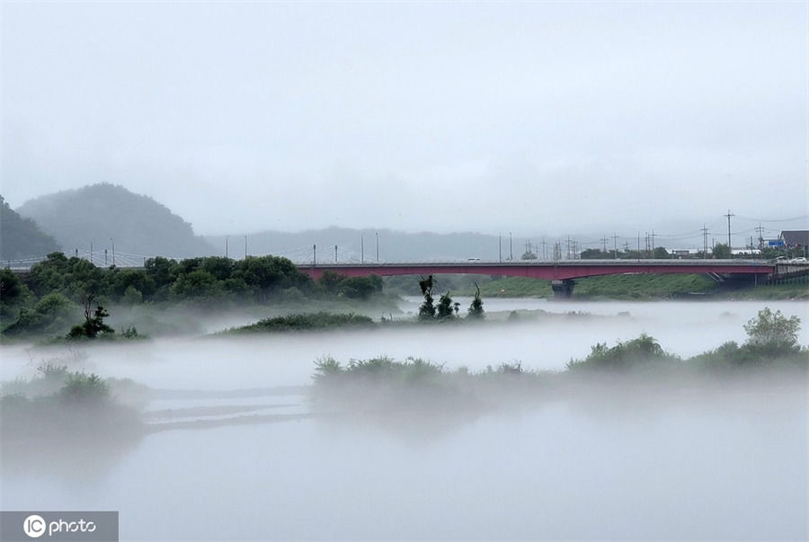 水墨画|韩国江上水汽氤氲 朦胧宛如水墨画