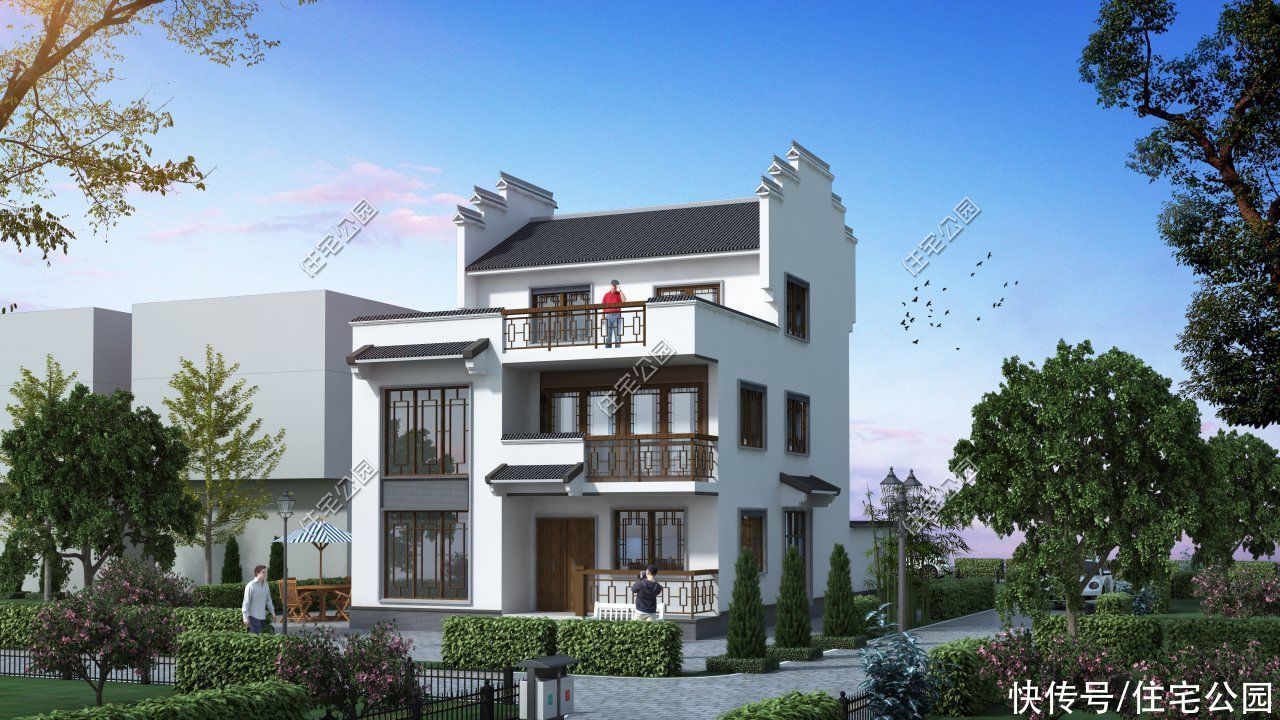 露台|谁说农村别墅一定要有罗马柱？看看这10套户型，每套颜值都很高