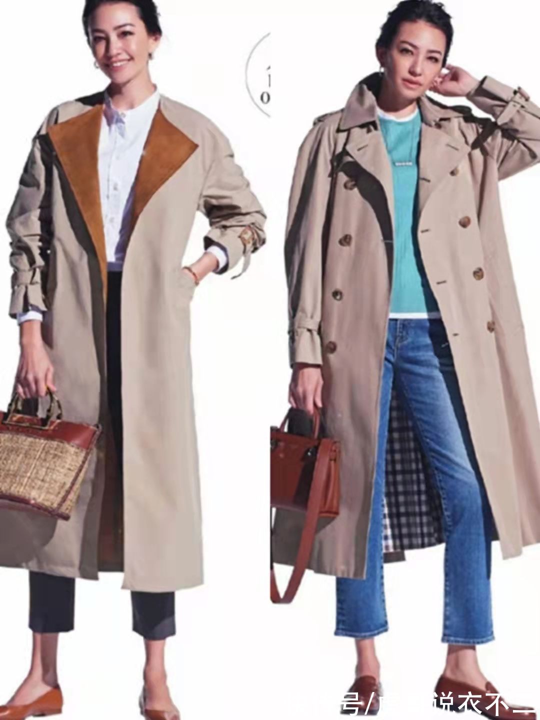 裤装|“卡其色长风衣”的高阶穿法来了，优雅显贵又气质，适合40、50岁