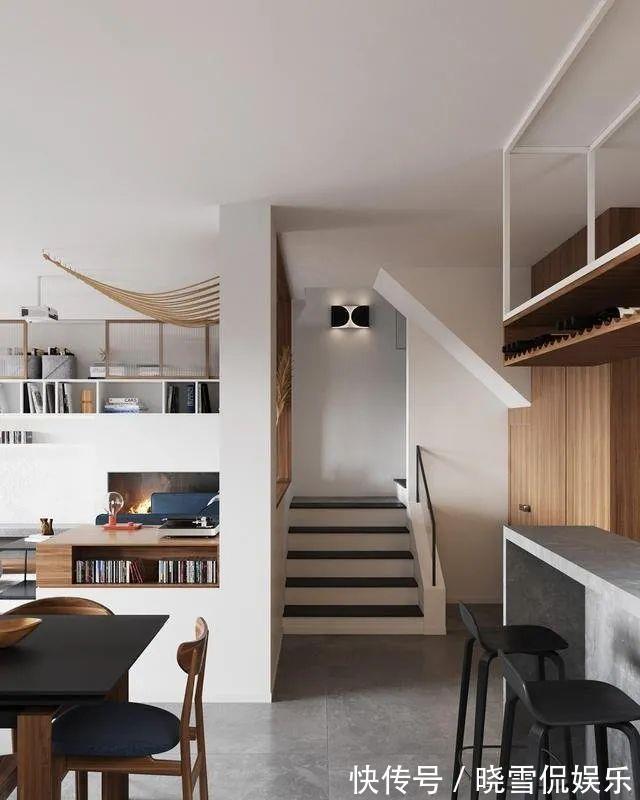 墙壁|112平极简复式混搭风,全屋设计超有质感!