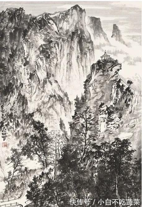 水墨#书画一体,意蕴无尽|白云飞水墨山水画