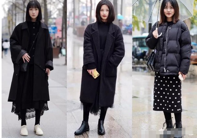 网纱裙 中长款的黑色羽绒服搭配什么样的衣服才好看,40岁的女人更年轻