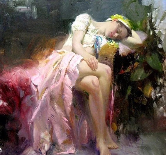 人物#皮诺德埃尼的油画人物,色彩斑斓,动静结合,光彩照人
