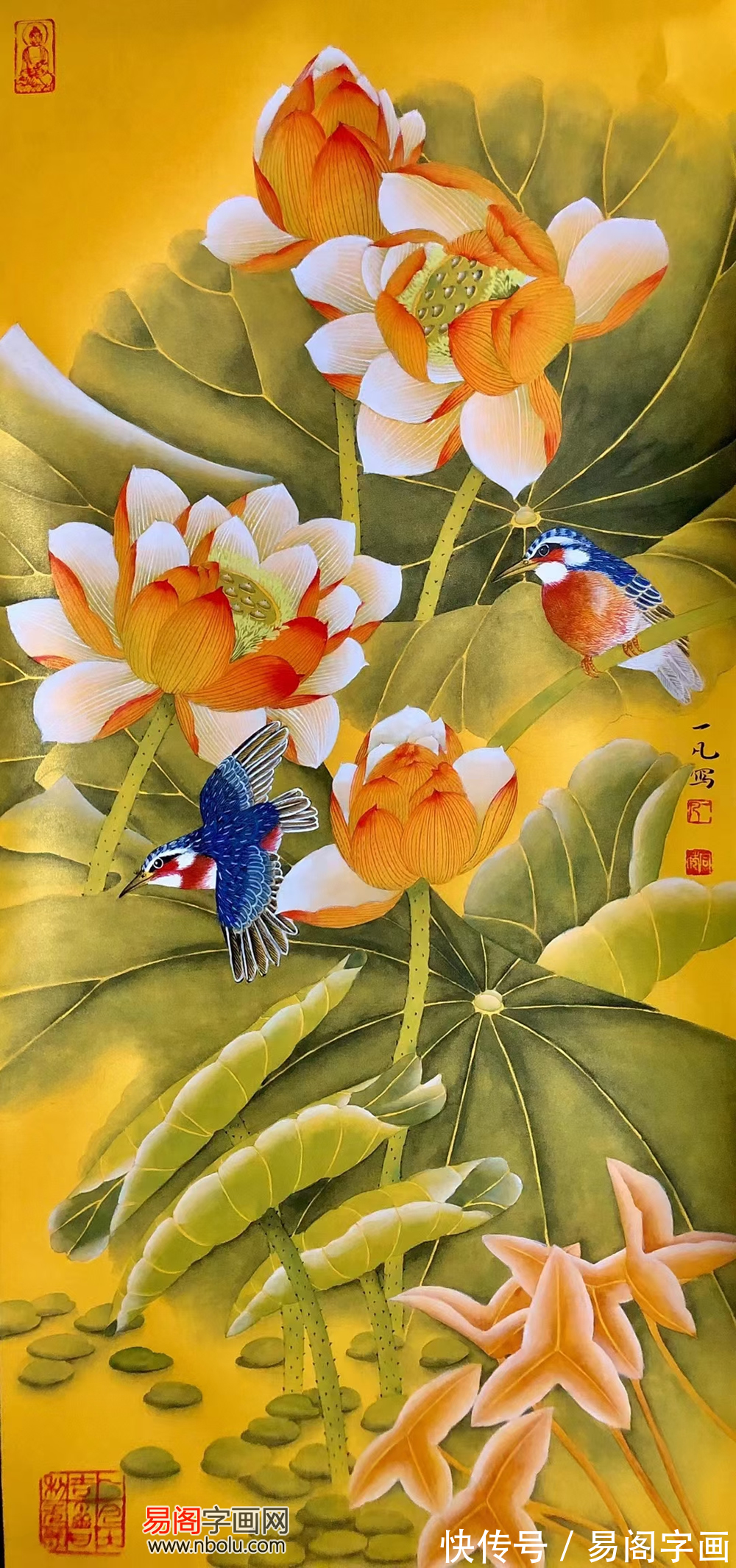 画荷#画家一凡:被誉为当今画坛画荷妙手