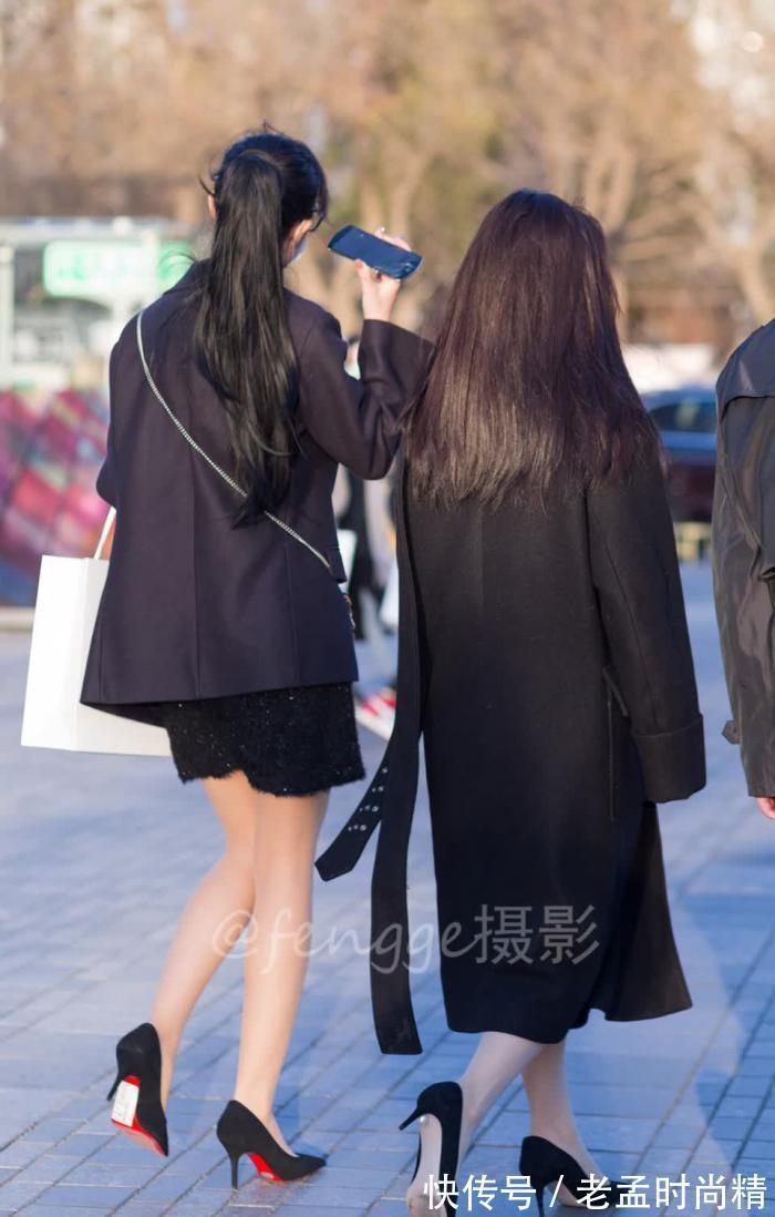 OL 街拍:西装短裙高跟鞋,OL美女有感觉!
