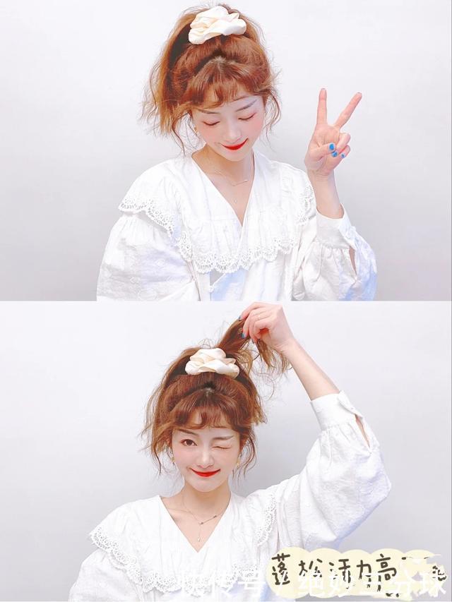 小可爱们|今年流行的大肠发圈你真的会用吗这样扎头发简单时尚显发量