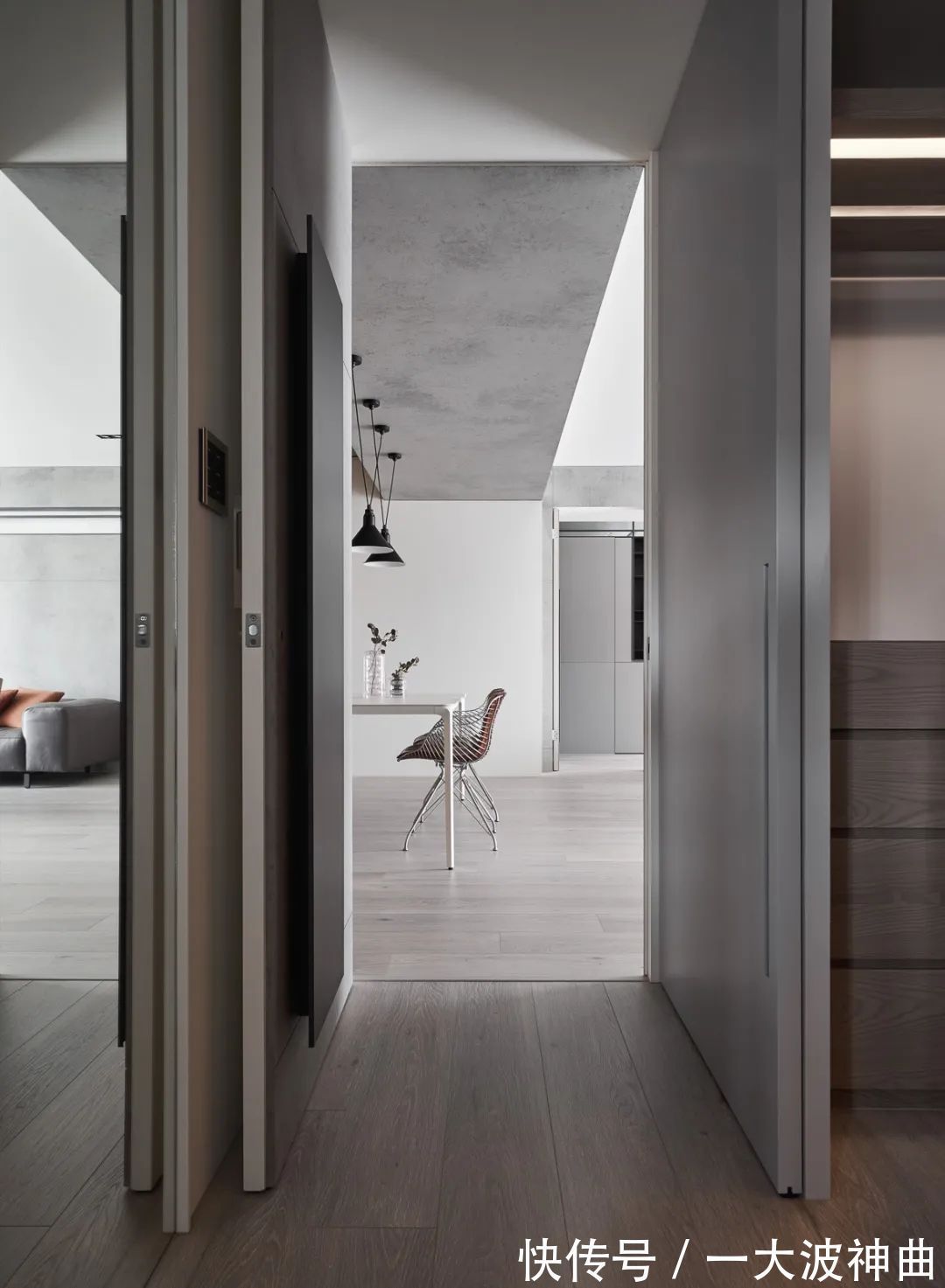 卧室|100㎡简约工业风,低调安静的水泥灰,装出别样高级的美