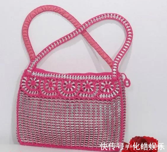 在易拉罐拉环上编织，钩成的包包耐看耐用！DIY变废为宝附教程
