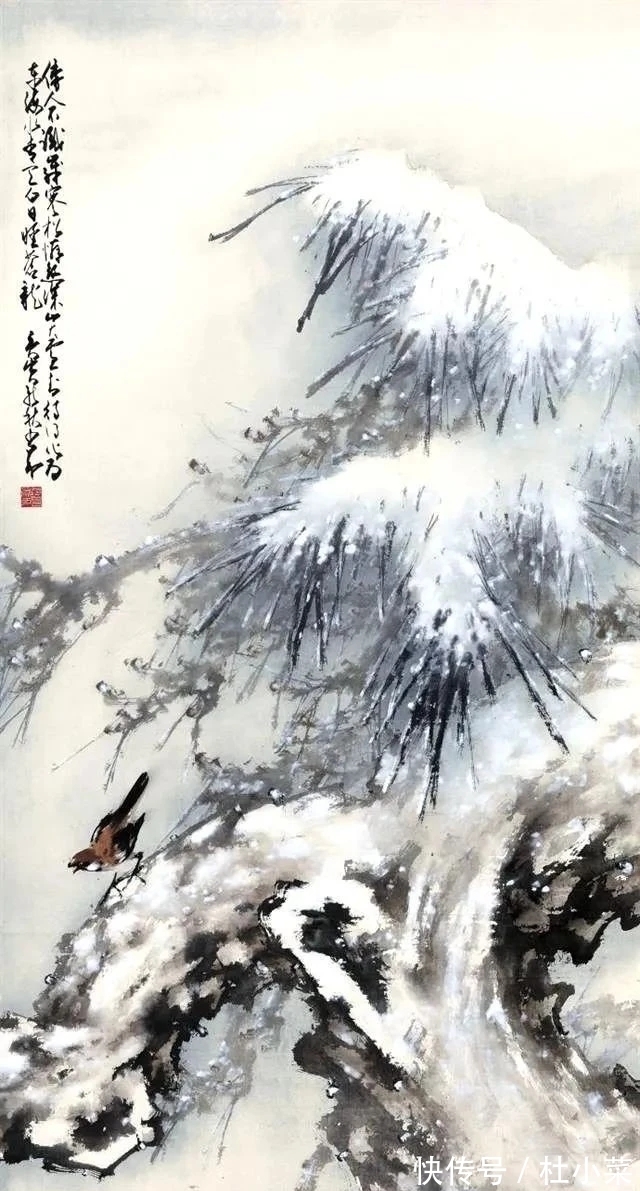 国画大师@冷逸空寂|国画大师王雪涛雪景花鸟画