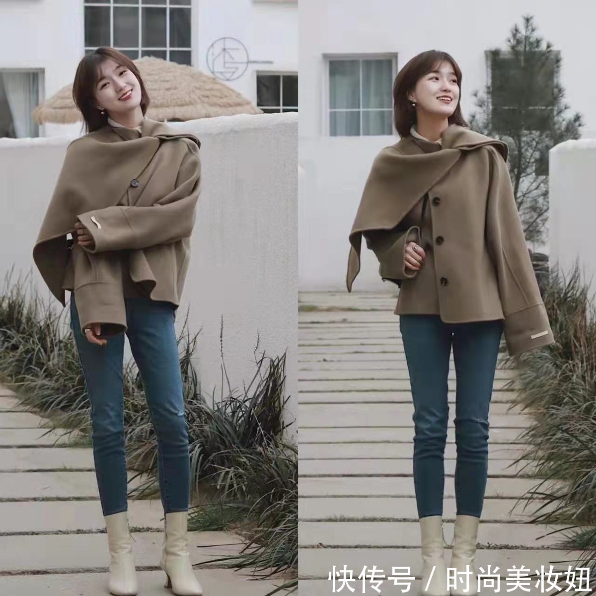大衣|短款大衣才是小个子冬季必备,“上短下长”洋气显高,太好看了
