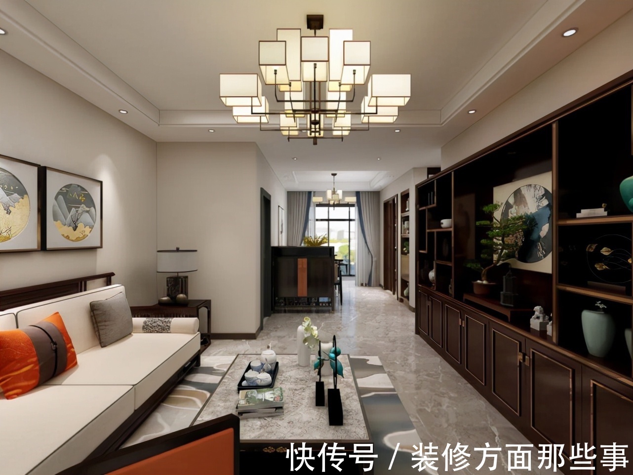 卫生间|95平新中式二居室,对称、留白、方圆的美展现得淋漓尽致