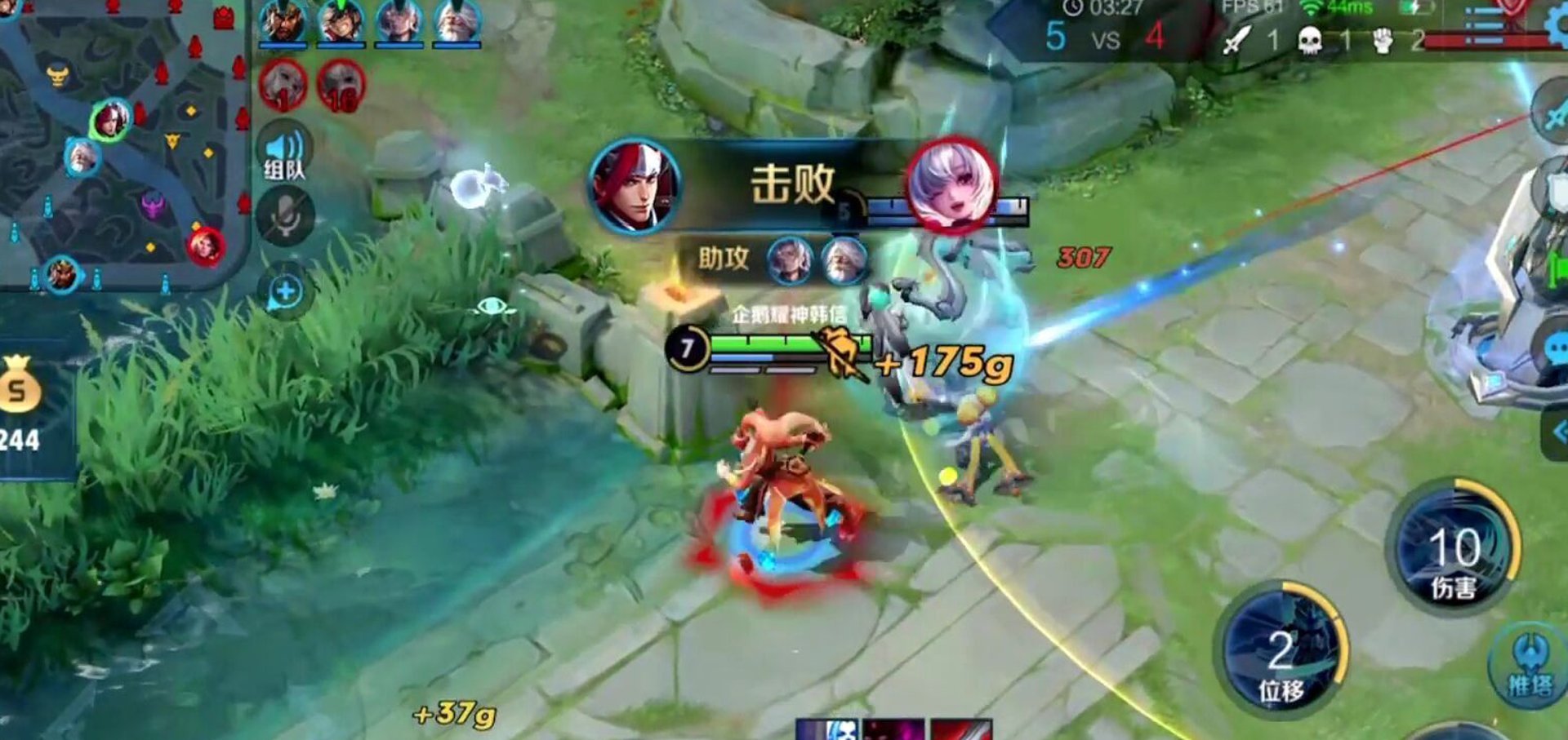 敌方|王者荣耀:耀神冲击四百连胜韩信,五杀扳回节奏成功一波!