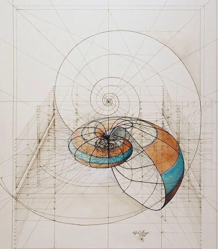 黄金比例!理工男花40年时间,用圆规画1000张画,黄金比例的拥护者