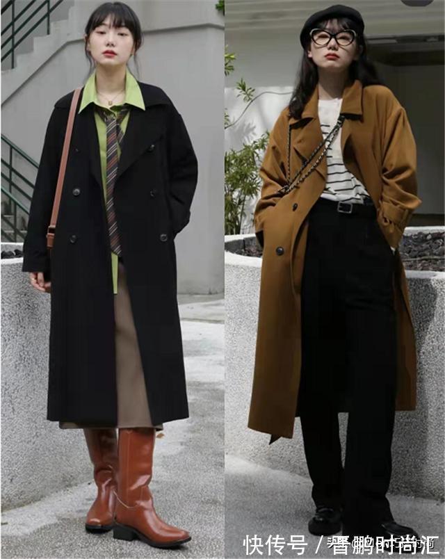 高筒裤 阔腿裤收起来吧!今年流行的过踝大衣,配高筒裤,妥妥的遮肉增高