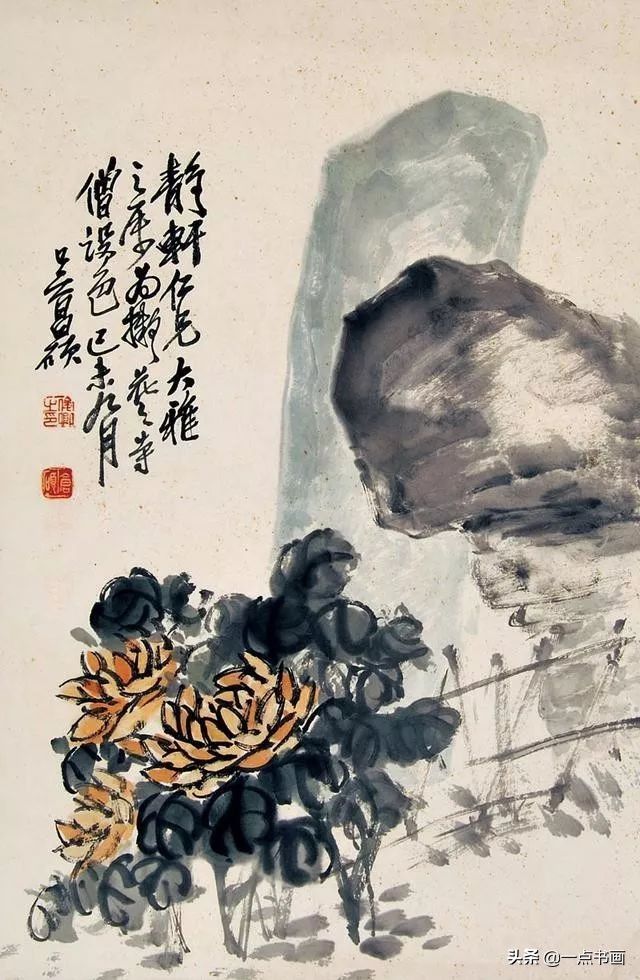 吴昌硕#吴昌硕画菊花，大朴大雅