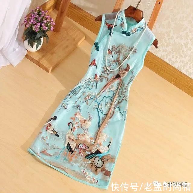 连衣裙|如此精美的中国风刺绣旗袍连衣裙，华丽高端显气质，妩媚又减龄