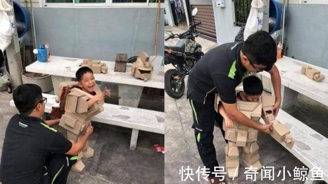纸箱|暖爸用纸箱为四岁儿子打造13公斤纸壳盔甲玩具,全世界只有1套