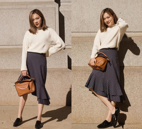 “毛衣＋半身裙”初春这样穿，时髦又撩人，气质很加分
