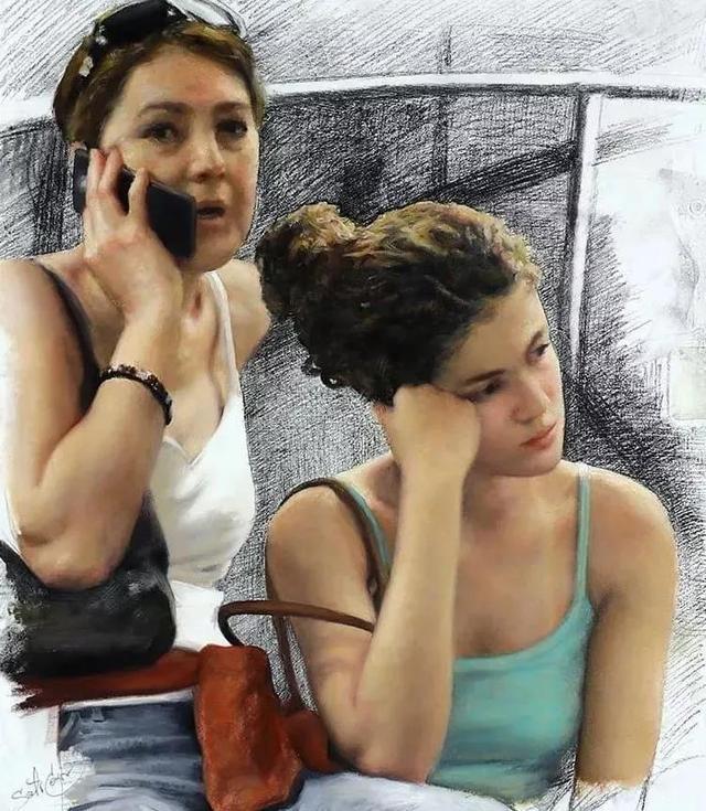 Cesar!古巴裔美国画家Cesar Santos人物肖像的作品