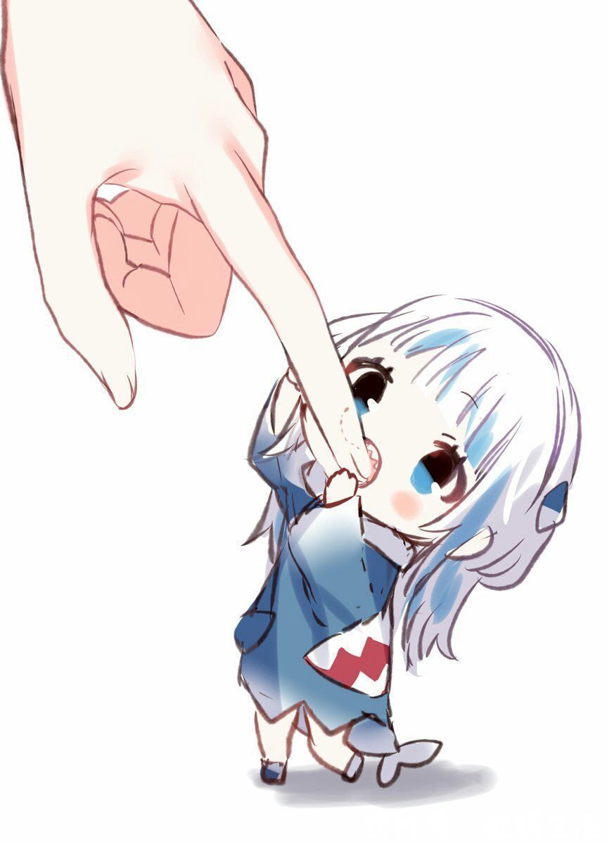 画师|画师将鲨鱼“拟人化”成小萝莉,样子萌呆可爱,被咬几口都不心痛