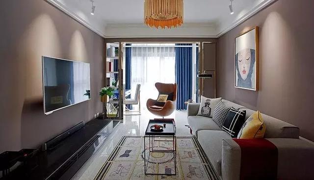 客厅|100平两室新房,客厅好漂亮,特别是沙发墙上的挂画