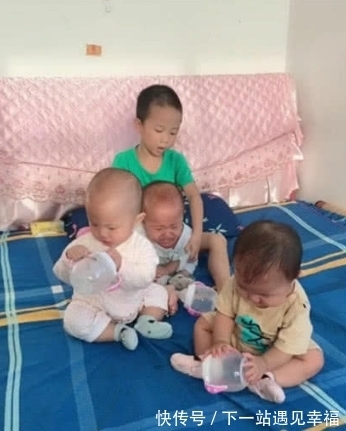 龙凤|一家四个娃，龙凤三胞胎刚出生五天，妈妈突发心脏病去世